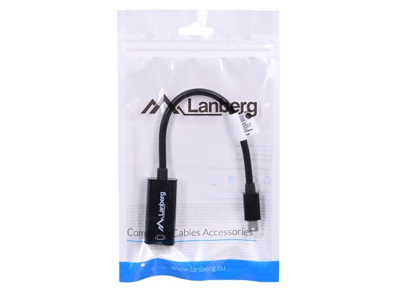 Lanberg AD-0005-BK video cable adapter 0.2 m Mini DisplayPort HDMI Type A (Standard) Black AD-0005-BK – Lanberg  Адаптери