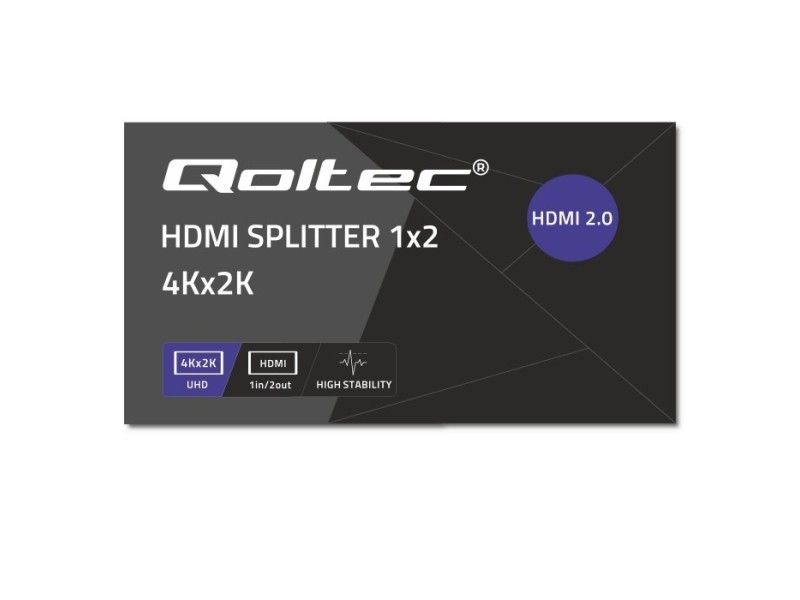 Qoltec 51797 Active HDMI Splitter 2 x HDMI 4K x 2K | 6Gb/s | 60Hz 51797 – Qoltec Адаптери