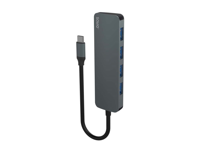 SAVIO Hub USB-C - 4 x USB-A, AK-54 AK-54 – SAVIO Адаптери
