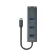 Savio AK-57 USB-C - 3 x USB-A HUB with RJ-45 Gigabit Ethernet adapter, 5000 Mbit/s, grey AK-57 – SAVIO Адаптери