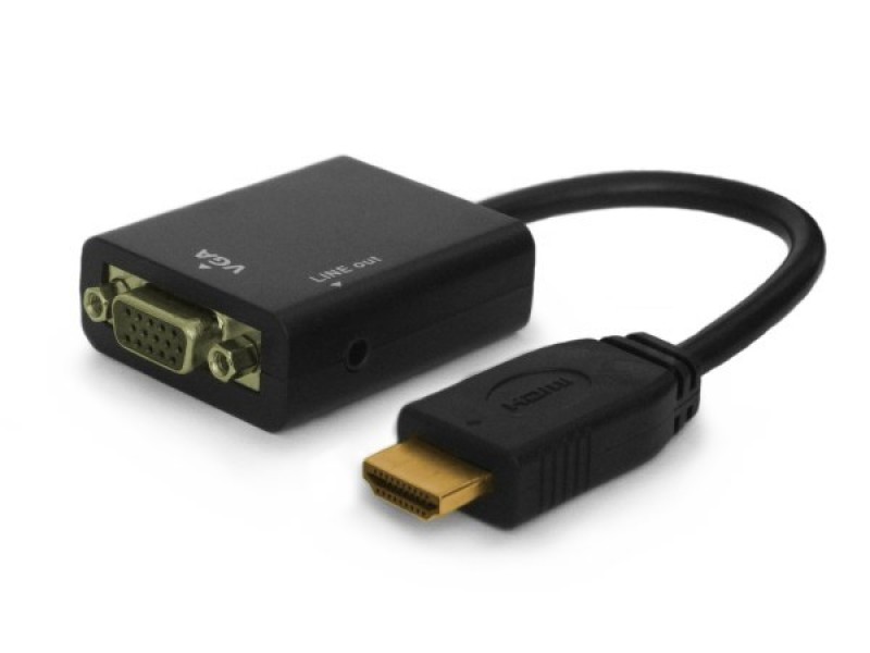 Savio CL-23 video cable adapter 0.5 m VGA (D-Sub) HDMI Type A (Standard) Black cl-23 – SAVIO Адаптери