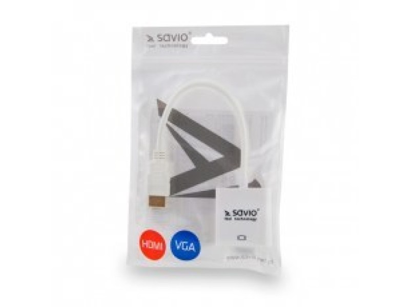 Savio CL-27B video cable adapter 0.1 m HDMI Type A (Standard) VGA (D-Sub) White Savio CL-27B video cable adapter 0.1 m HDMI Type A (Standard) VGA (D-Sub) White CL-27/B – SAVIO Адаптери