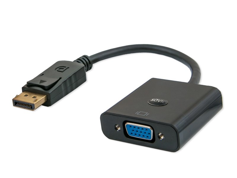 Savio CL-90 video cable adapter 0.2 m DisplayPort VGA (D-Sub) Black CL-90 – SAVIO Адаптери