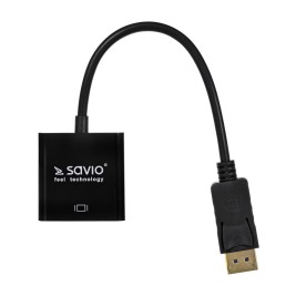 Savio CL-91 video cable adapter 0.2 m DisplayPort DVI Black