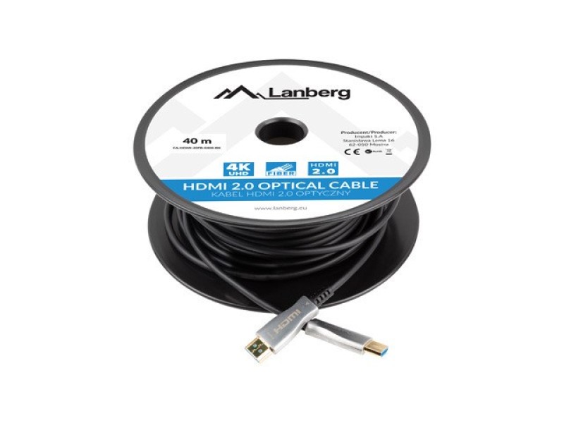 Lanberg CA-HDMI-20FB-0400-BK optical cable HDMI M/M 40m v2.0 4K AOC CA-HDMI-20FB-0400-BK – Lanberg  HDMI кабели