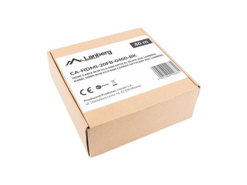 Lanberg CA-HDMI-20FB-0400-BK optical cable HDMI M/M 40m v2.0 4K AOC CA-HDMI-20FB-0400-BK – Lanberg  HDMI кабели