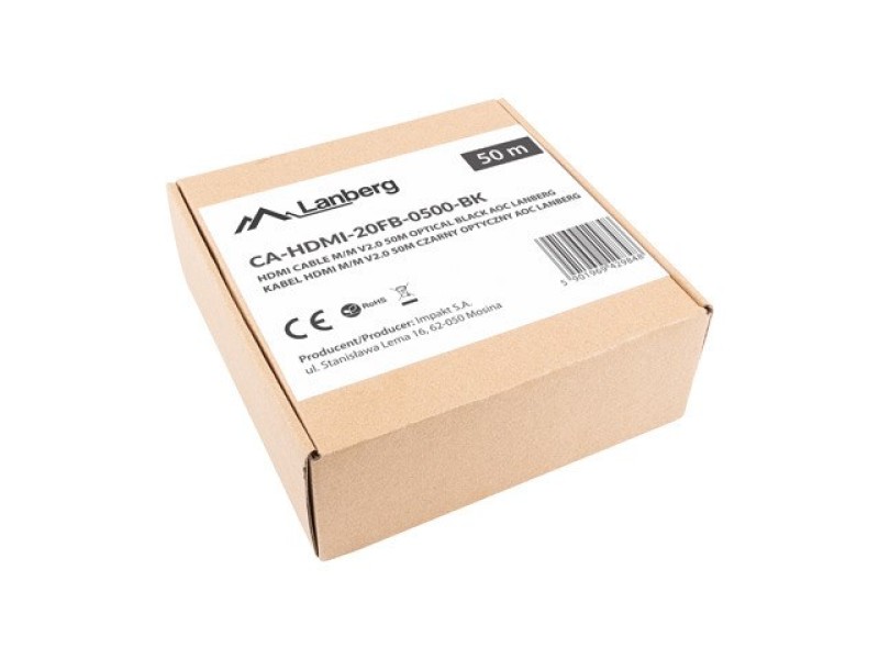 Lanberg CA-HDMI-20FB-0500-BK optical cable HDMI M/M 50m v2.0 4K AOC CA-HDMI-20FB-0500-BK – Lanberg  HDMI кабели