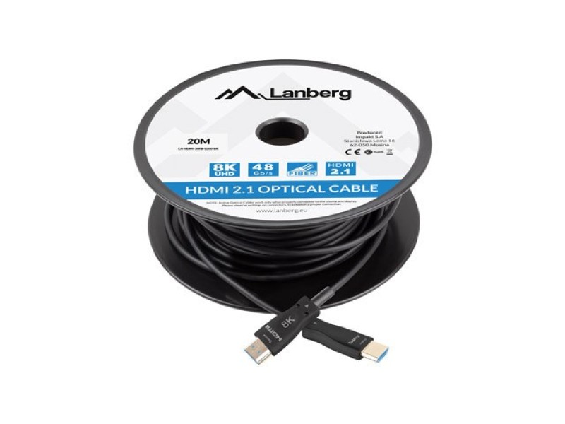 Lanberg CA-HDMI-30FB-0200-BK optical cable HDMI M/M 20m v2.1 8K AOC CA-HDMI-30FB-0200-BK – Lanberg  HDMI кабели