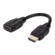 Manhattan HDMI with Ethernet Extension Cable, 4K@60Hz (Premium High Speed), Male to Female, Cable 20cm, Black, Ultra HD 4k x 2k, Fully Shielded, Gold Plated Contacts, Lifetime Warranty, Polybag 354523 – Manhattan HDMI кабели
