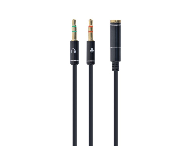 Gembird !Adapter audio stereo 3.5mm mini Jack/4PIN/ audio cable 0.2 m 2 x 3.5mm Black CCA-418M – GEMBIRD JACK и RCA(Cinch) кабели