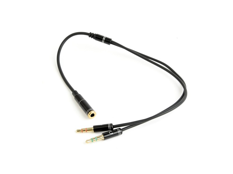 Gembird !Adapter audio stereo 3.5mm mini Jack/4PIN/ audio cable 0.2 m 2 x 3.5mm Black CCA-418M – GEMBIRD JACK и RCA(Cinch) кабели