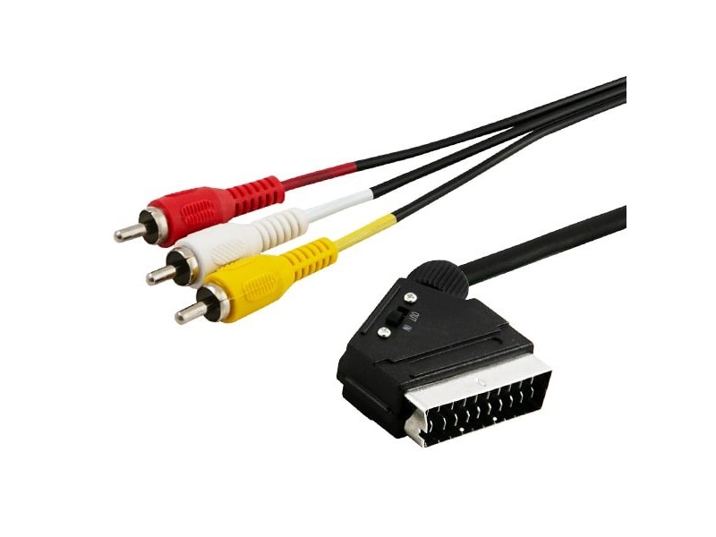 SAVIO Audio/video SCART – 3xRCA (CINCH) cable 2m CL-133 Black CL-133 – SAVIO Кабели и адаптери
