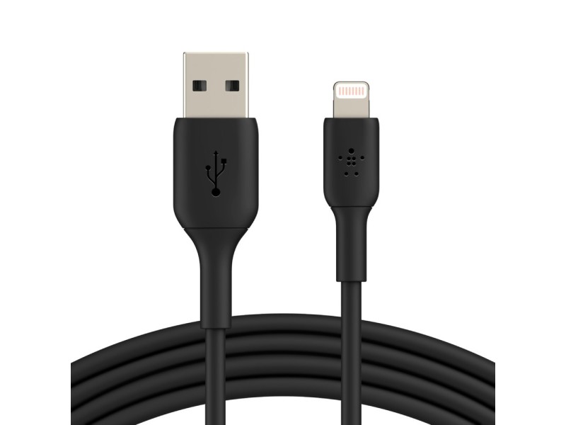 BELKIN PVC USB CABLE USB-A - LIGHTNING, 1M, BLK CAA001BT1MBK – Belkin Кабели, адаптери, хъбове