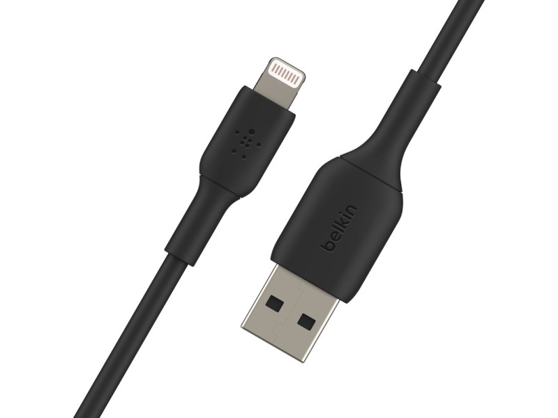 BELKIN PVC USB CABLE USB-A - LIGHTNING, 1M, BLK CAA001BT1MBK – Belkin Кабели, адаптери, хъбове