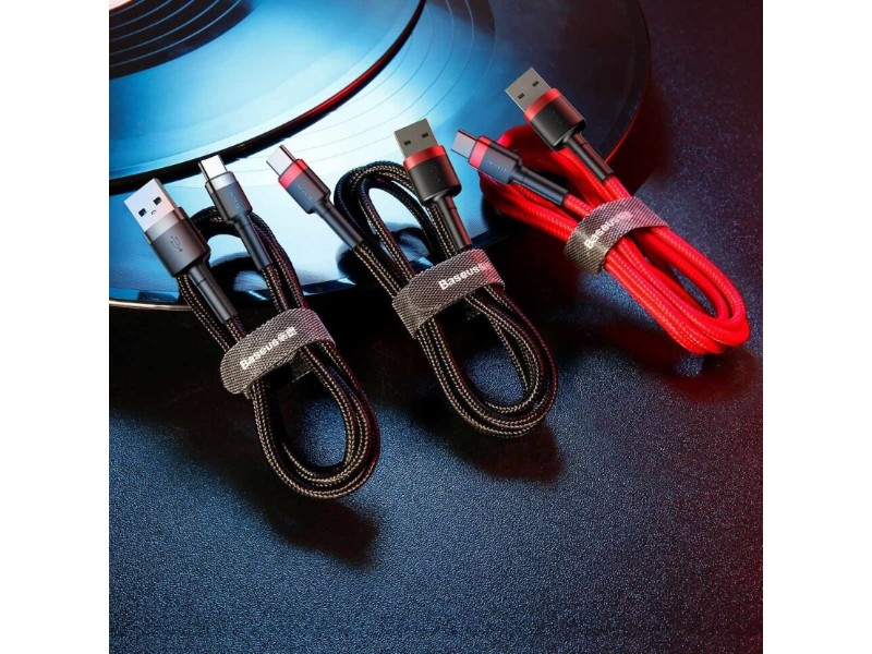 Baseus Cafule USB cable 2 m USB A USB C Black, Red CATKLF-C91 – Baseus Кабели, адаптери, хъбове