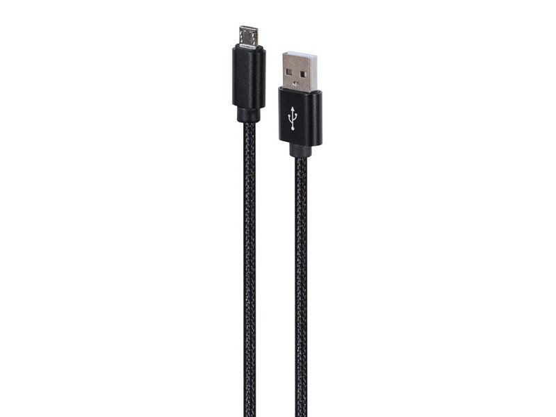 Gembird CCDB-mUSB2B-AMBM-6 Cotton braided Micro-USB cable with metal connectors, 1.8 m, black CCDB-mUSB2B-AMBM-6 – GEMBIRD Кабели, адаптери, хъбове