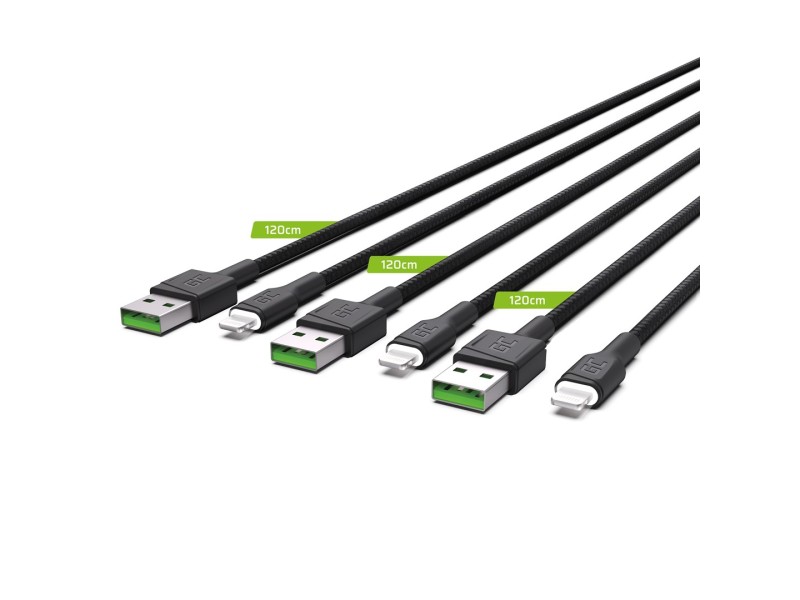 Green Cell KABGCSET05 lightning cable 1.2 m Black KABGCSET05 – Green Cell Кабели, адаптери, хъбове