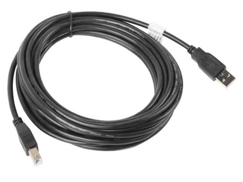 Lanberg CA-USBA-10CC-0050-BK USB cable 5 m USB 2.0 USB B Black CA-USBA-10CC-0050-BK – Lanberg  Кабели, адаптери, хъбове