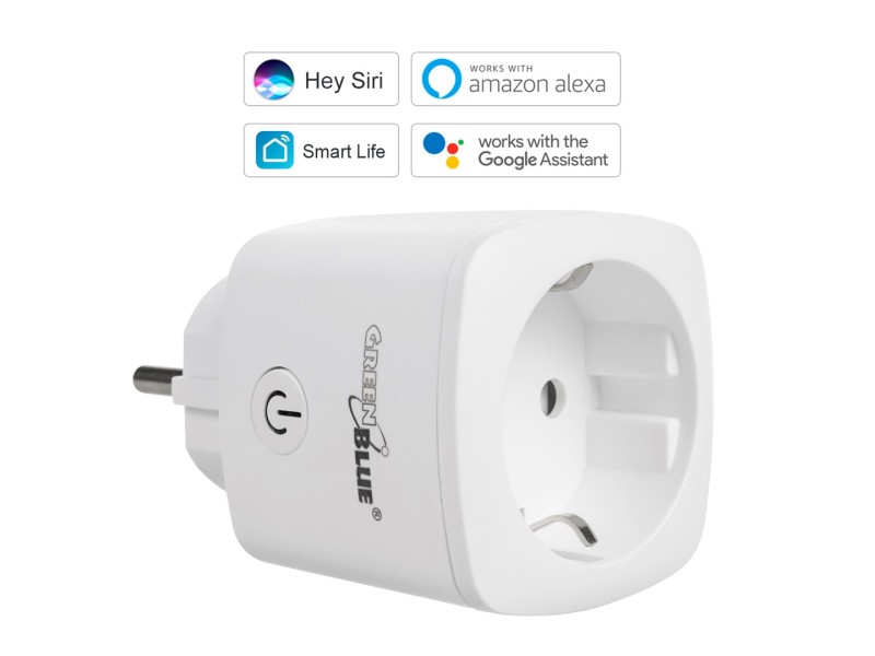 GreenBlue WiFi remote controlled socket, Android/iOS/Alexa/Google Home, energy cons. Energy, timer, max 3680W, type F, GB720 F GB720F – GreenBlue Кабели, жакове и букси