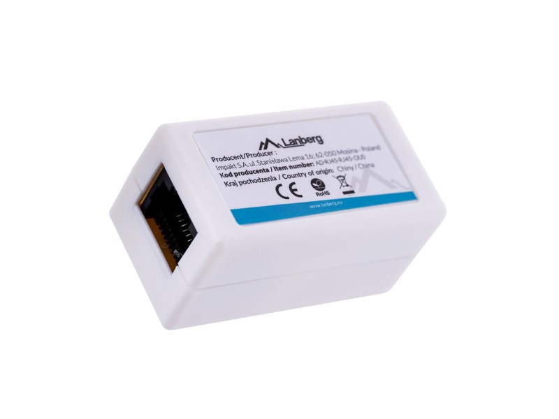 Lanberg AD-RJ45-RJ45-OU5 cable gender changer RJ-45 White AD-RJ45-RJ45-OU5 – Lanberg  Кабели, жакове и букси