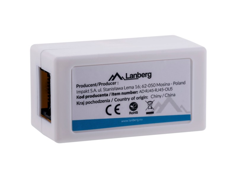 Lanberg AD-RJ45-RJ45-OU5 cable gender changer RJ-45 White AD-RJ45-RJ45-OU5 – Lanberg  Кабели, жакове и букси