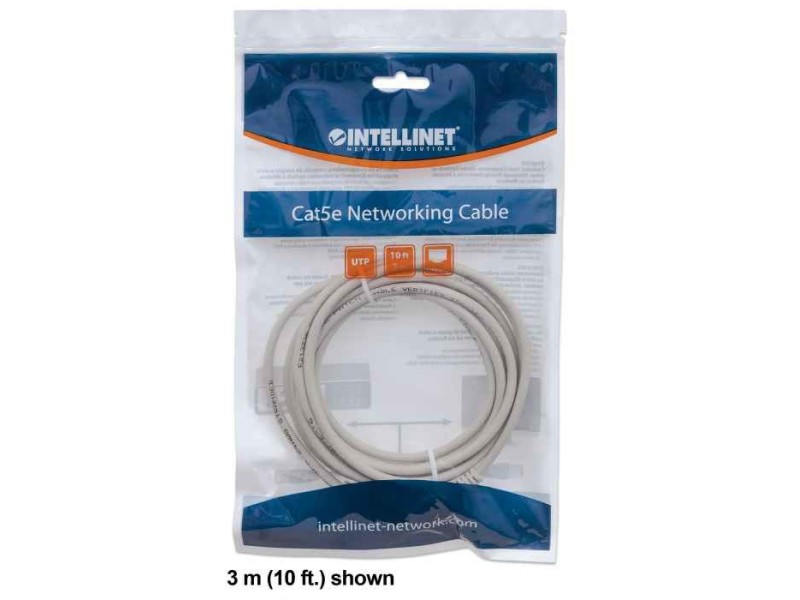 Intellinet Network Patch Cable, Cat6, 0.5m, Grey, CCA, U/UTP, PVC, RJ45, Gold Plated Contacts, Snagless, Booted, Lifetime Warranty, Polybag 340427 – Intellinet Пач кабели