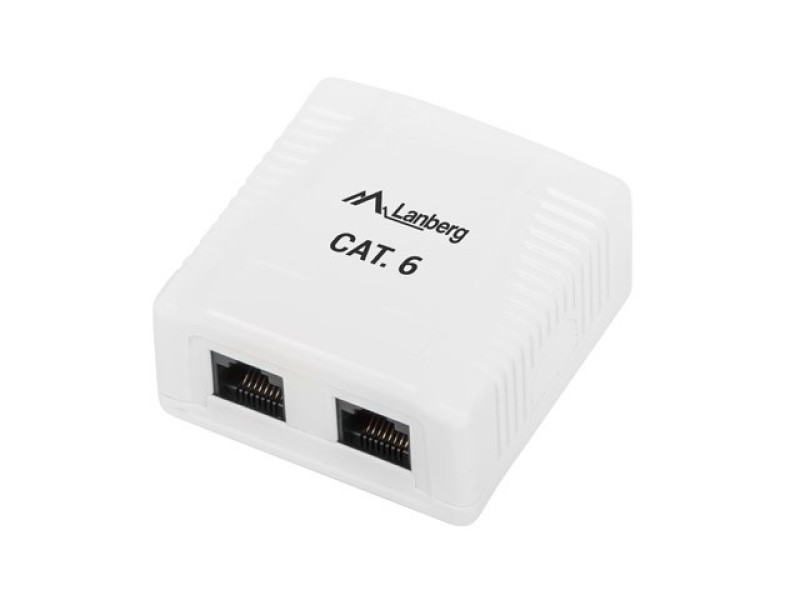 Lanberg OU6-0002-W outlet box RJ-45 White OU6-0002-W – Lanberg  Кабели, жакове и букси