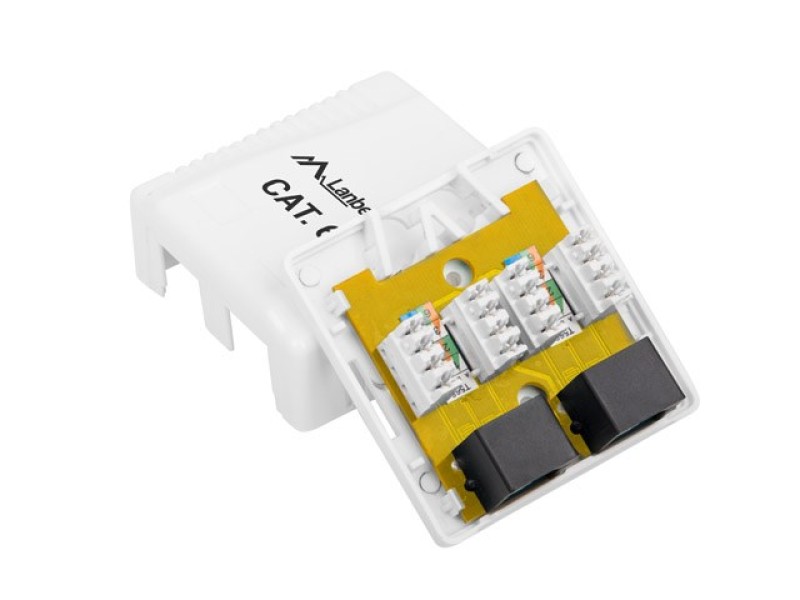 Lanberg OU6-0002-W outlet box RJ-45 White OU6-0002-W – Lanberg  Кабели, жакове и букси