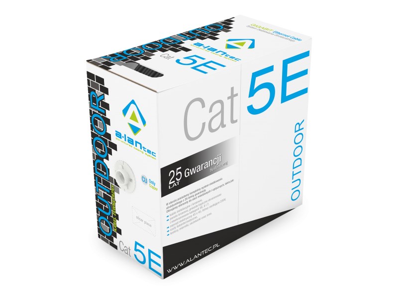 Alantec KIF5OUT305 networking cable Black 305 m Cat5e F/UTP (FTP) KIF5OUT305 – ALANTEC Кабели, жакове и букси