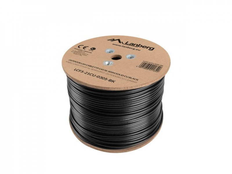 Lanberg LCF5-21CU-0305-BK networking cable 305 m Cat5e F/UTP (FTP) Black Lanberg LCF5-21CU-0305-BK networking cable 305 m Cat5e F/UTP (FTP) Black