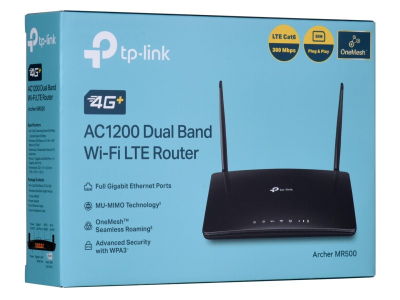TP-Link Archer MR500 wireless router Gigabit Ethernet Dual-band (2.4 GHz / 5 GHz) 3G 4G Black MR500 – TP-Link Безжични рутери