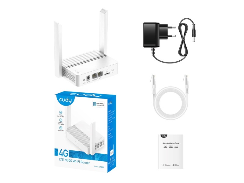 Wireless router CUDY LT300_EU Wi-Fi 300 Mbps 2.4 GHz 4G LTE SIM LT300_EU – Cudy Безжични рутери