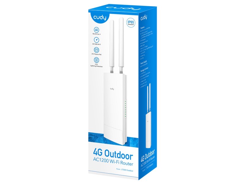 Cudy LT500 wireless router Fast Ethernet Dual-band (2.4 GHz / 5 GHz) 4G White LT500 OUTDOOR_EU – Cudy Безжични рутери