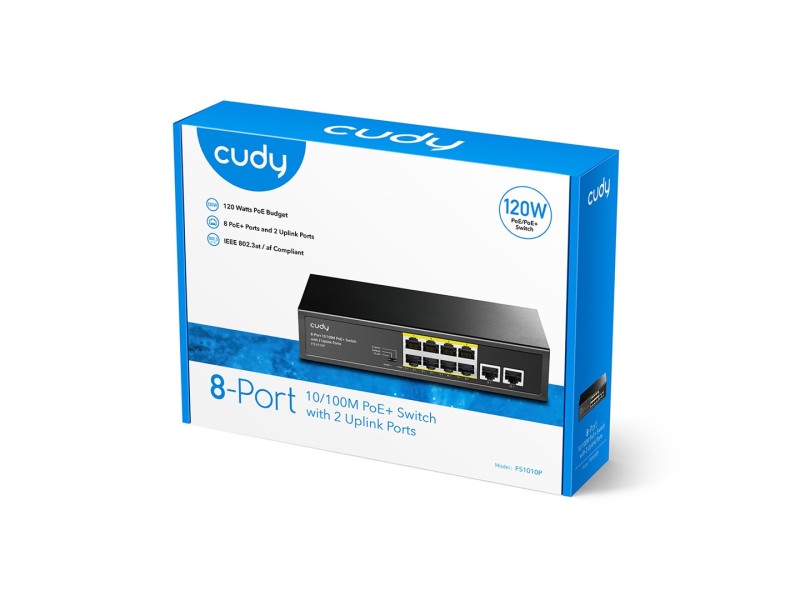 Cudy FS1010P network switch Fast Ethernet (10/100) Power over Ethernet (PoE) Black FS1010P – Cudy Суичове без - контрол