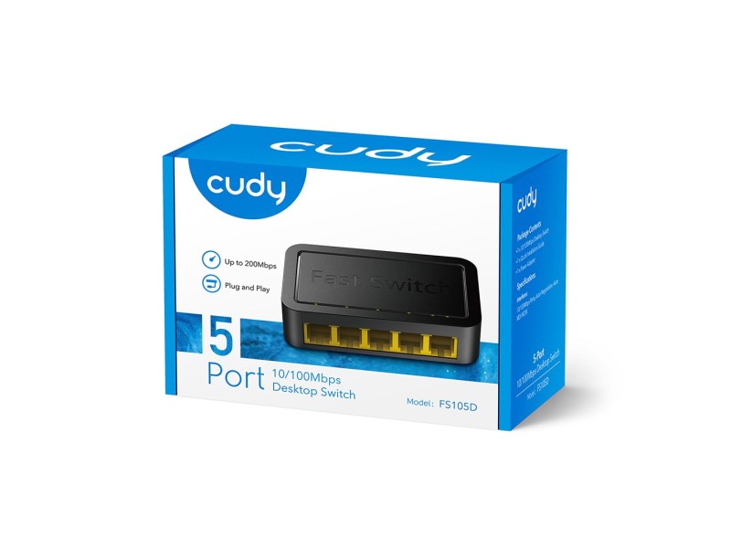 Cudy FS105D network switch Fast Ethernet (10/100) Black FS105D – Cudy Суичове без - контрол