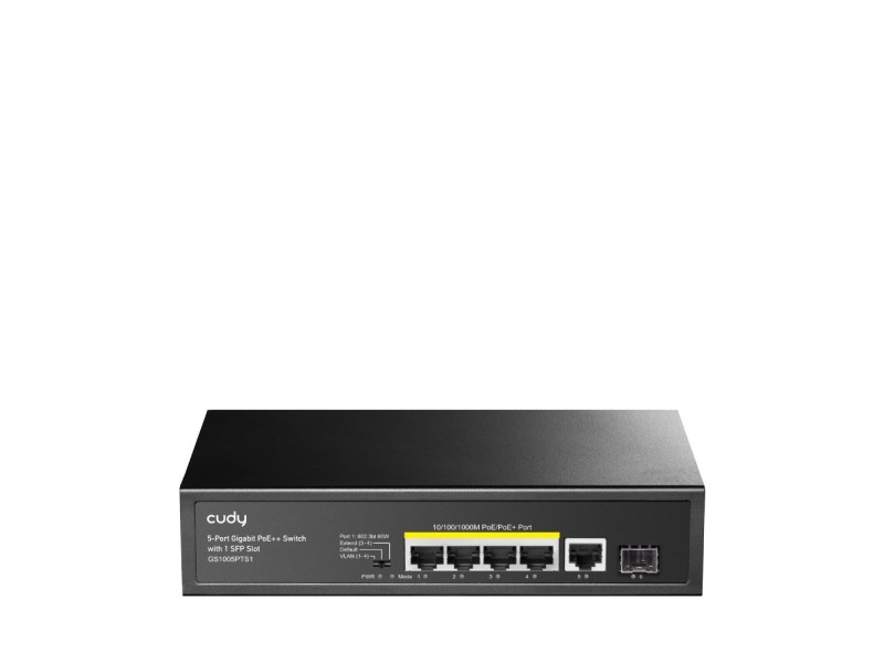 Cudy GS1005PTS1 network switch Gigabit Ethernet (10/100/1000) Power over Ethernet (PoE) Black GS1005PTS1 – Cudy Суичове без - контрол