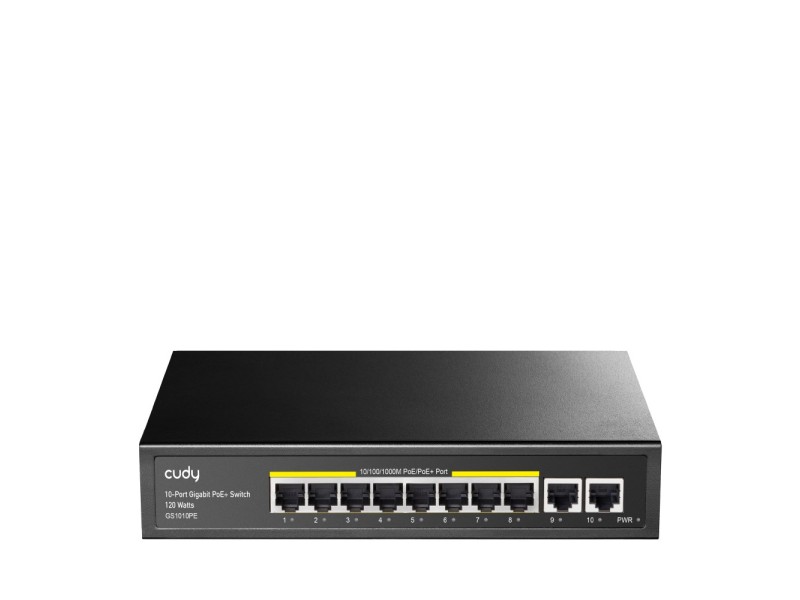 Cudy GS1010PE network switch Gigabit Ethernet (10/100/1000) Power over Ethernet (PoE) Black GS1010PE – Cudy Суичове без - контрол