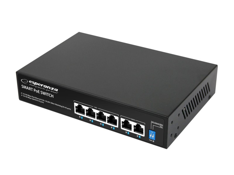 Esperanza ENS105 6-port Poe Switch 10/100 60W ENS105 – Esperanza Суичове без - контрол