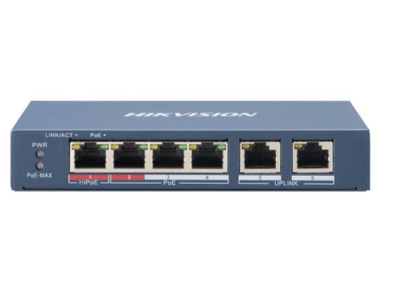 SWITCH POE HIKVISION DS-3E0106HP-E 6-PORTOWY DS-3E0106HP-E – Hikvision Суичове без - контрол