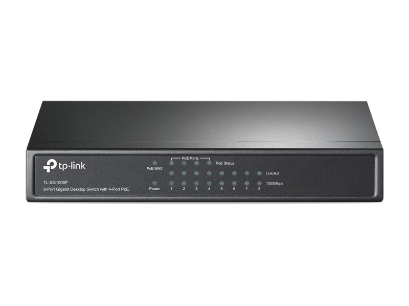 TP-Link 8-Port Gigabit Desktop PoE Switch with 4-Port TL-SG1008P – TP-Link Суичове без - контрол