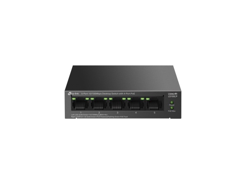 TP-Link LiteWave LS105P Unmanaged Fast Ethernet (10/100) Power over Ethernet (PoE) Black LS105LP – TP-Link Суичове без - контрол