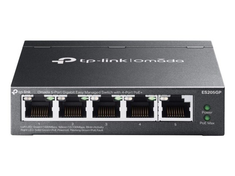 TP-Link Omada ES205G Managed Gigabit Ethernet (10/100/1000) Power over Ethernet (PoE) Black ES205GP – TP-Link Суичове без - контрол