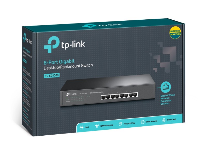 TP-Link TL-SG1008 network switch Unmanaged Gigabit Ethernet (10/100/1000) Black TL-SG1008 – TP-Link Суичове без - контрол
