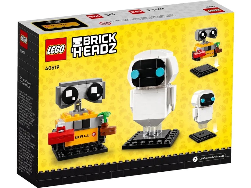 LEGO BRICKHEADZ 40619 Eve & Wall-E 40619 – Lego Конструктори