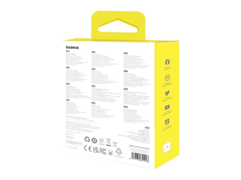 Baseus Magnetic Mini Air P10059002513-00 Lithium polymer power bank 6000 mAh Purple P10059002513-00 – Baseus Външни батерии