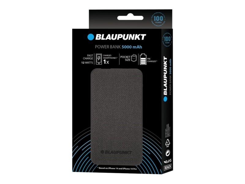 Blaupunkt Powrbank 5000 mAh 12 W Black BL-105PB/1VH – Blaupunkt Външни батерии