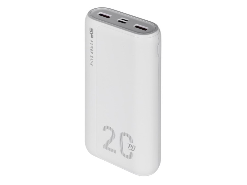 SILICON POWER QS15 Powerbank External battery 20000 mAh 2x USB QC 3.0 1x USB-C PD (SP20KMAPBKQS150W) White SP20KMAPBKQS150W – SILICON POWER Външни батерии