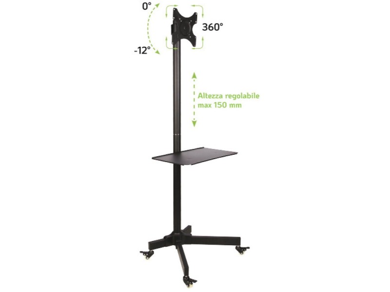 Techly Trolley Floor Stand LCD/LED/Plasma TV Stand 19-37 100723 – TECHly Професионални телевизори, монитори и аксесоари