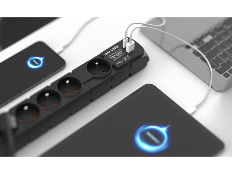 ACAR W2436 surge protector Black 6 AC outlet(s) 230 V 1.5 m W2436 – Acar Разклонители