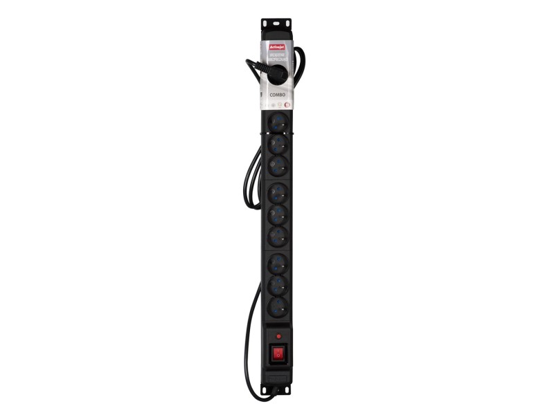 Activejet COMBO 12 socket power strip 5m black COMBO/12gn/5m/cz – Activejet Разклонители